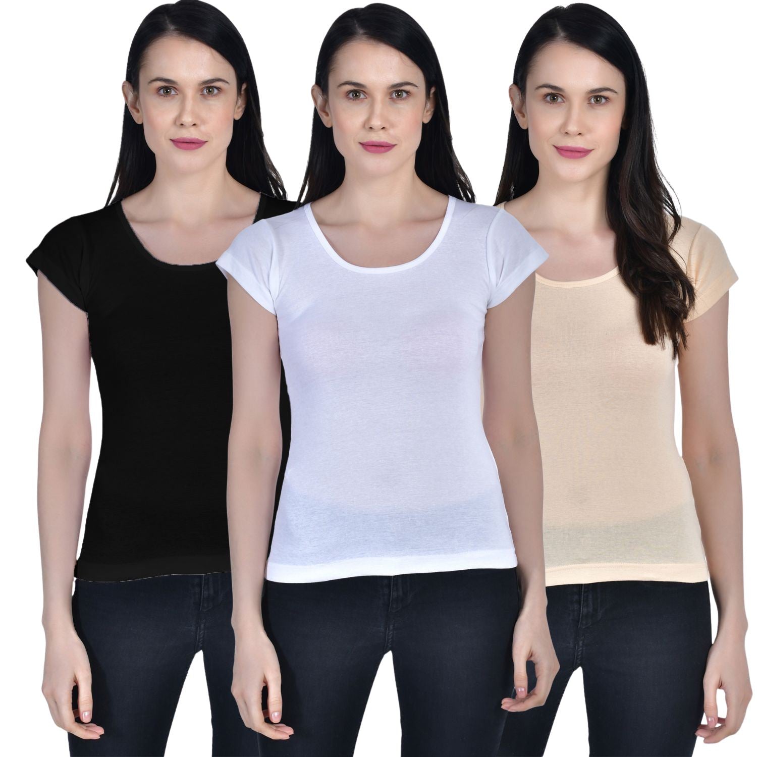 Women's Cotton Cap Sleeve Camisole Slip Spaghetti Pack-3