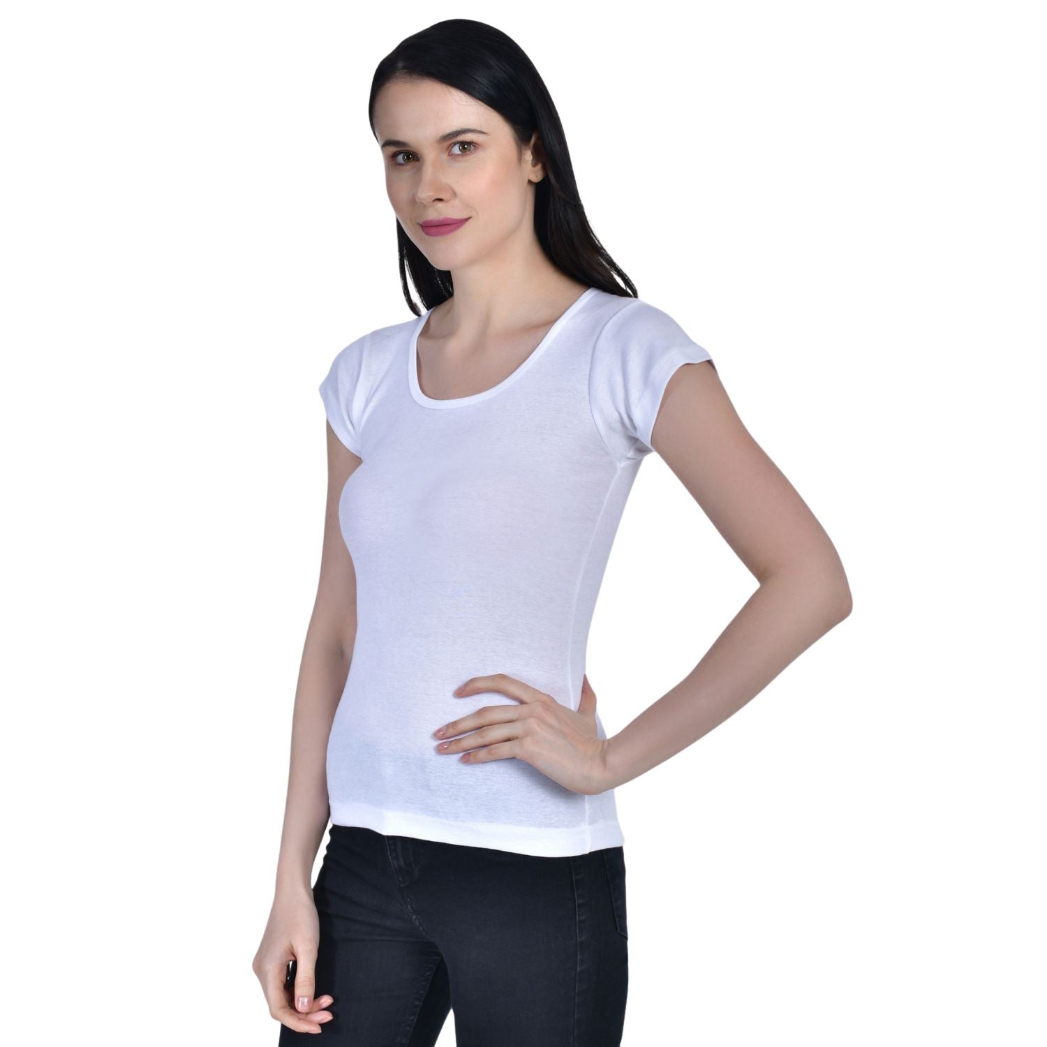 Women's Cotton Cap Sleeve Camisole Slip 1 black 1 white paghetti Pack-2