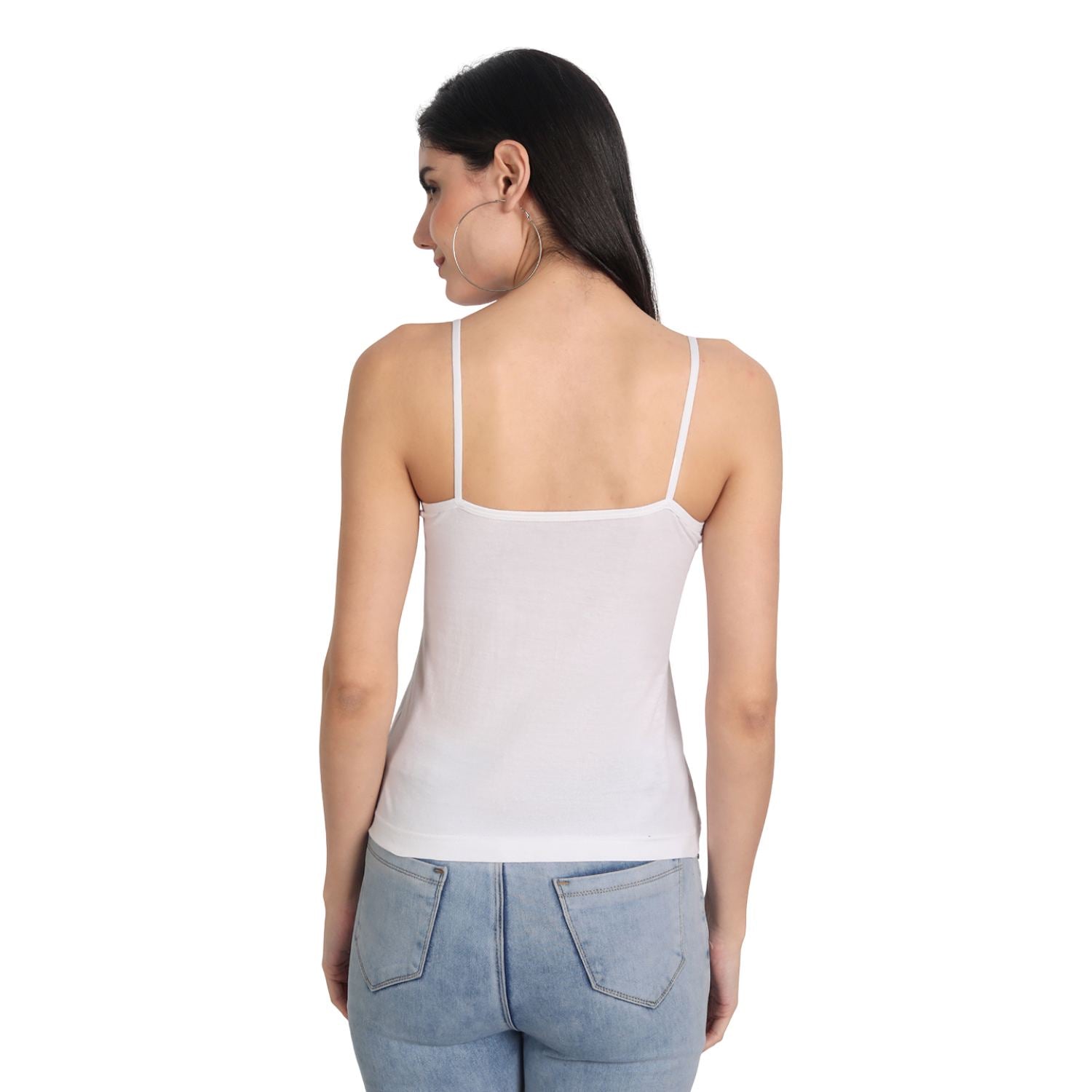 Aimly Women's Cotton Sleeveless Adjustable Strap Spaghetti - Pack of 2