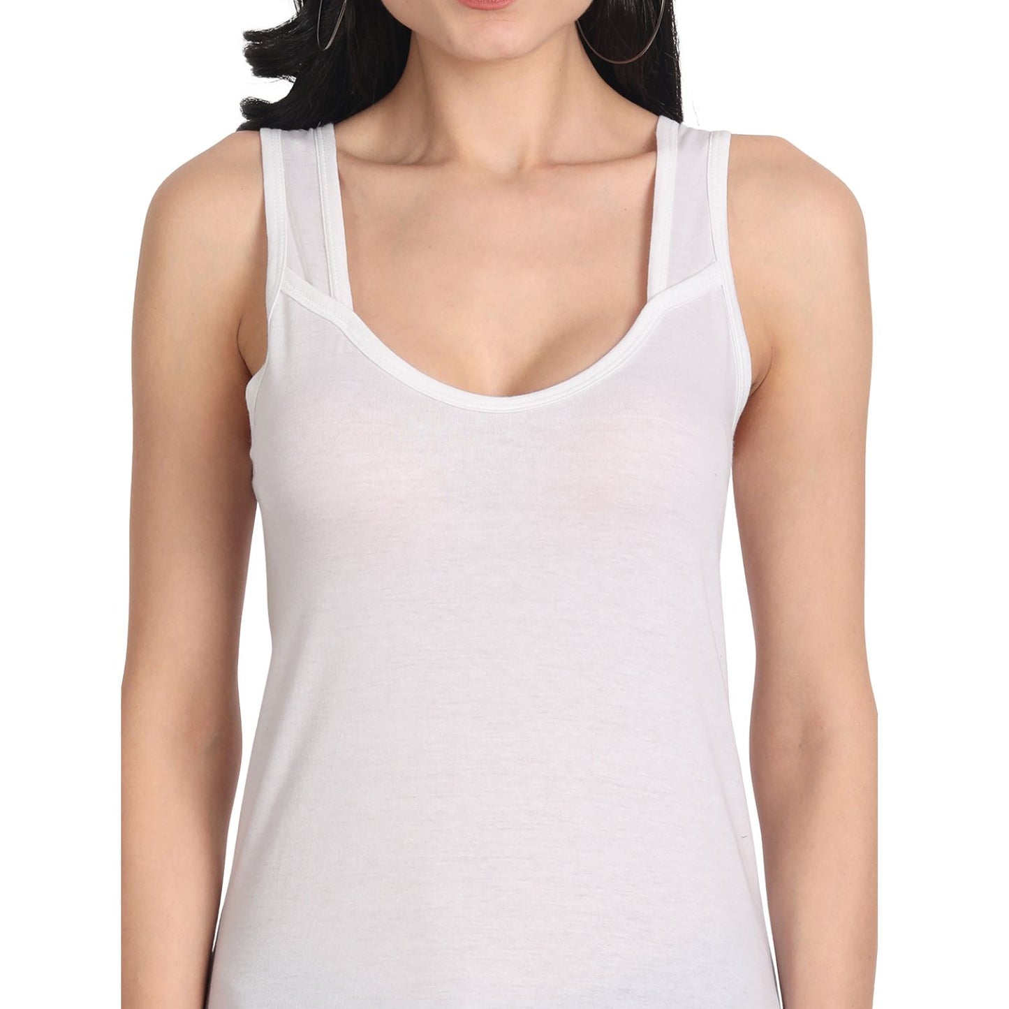 Women's Cotton Sleeveless Long Kurti Camisole Slip Spaghetti P2