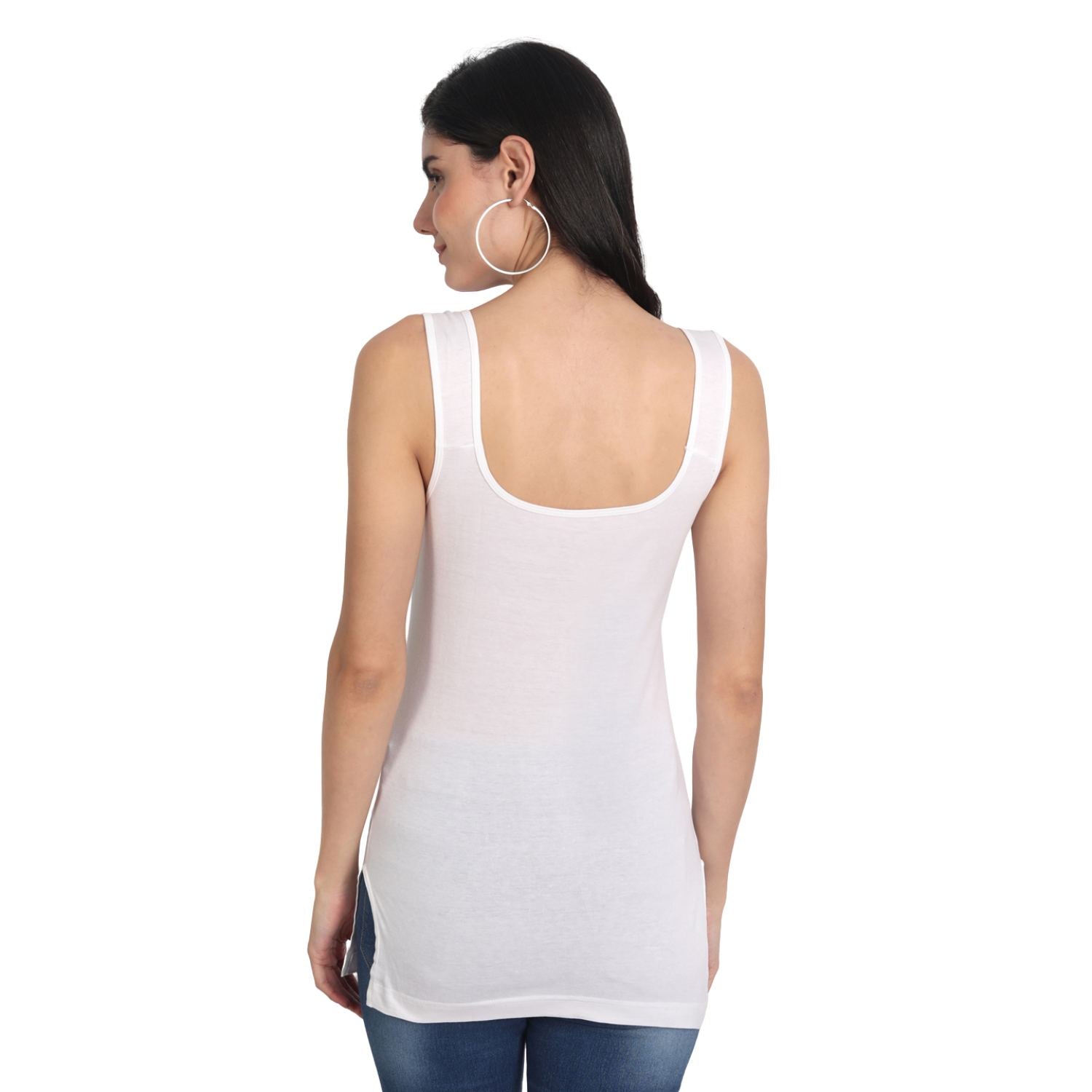 Women's Regular Fit Wide Strap Sleeveless Cotton Camisole Slip Spaghetti 2 white 1 beige Combo pack of 3 - Aimly.in