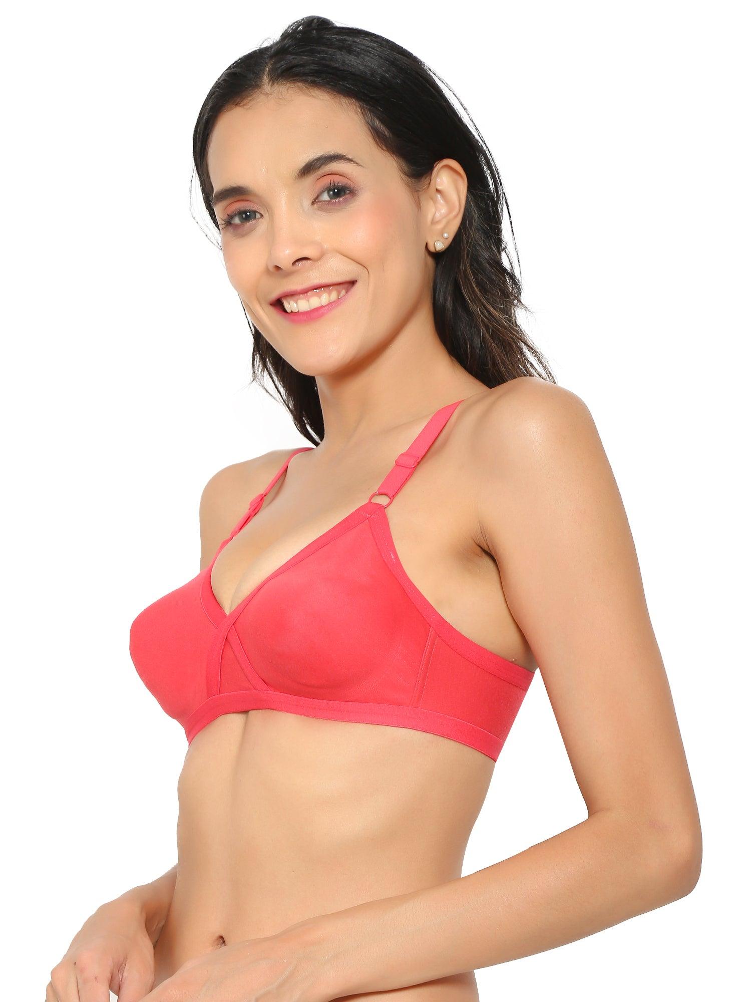 Women's Cotton Spandex Padded Bra Comfortable Non-Wired with