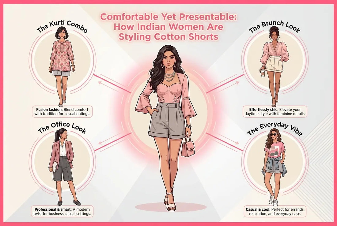 comfortable-presentable-indian-women-styling-cotton-shorts-2025