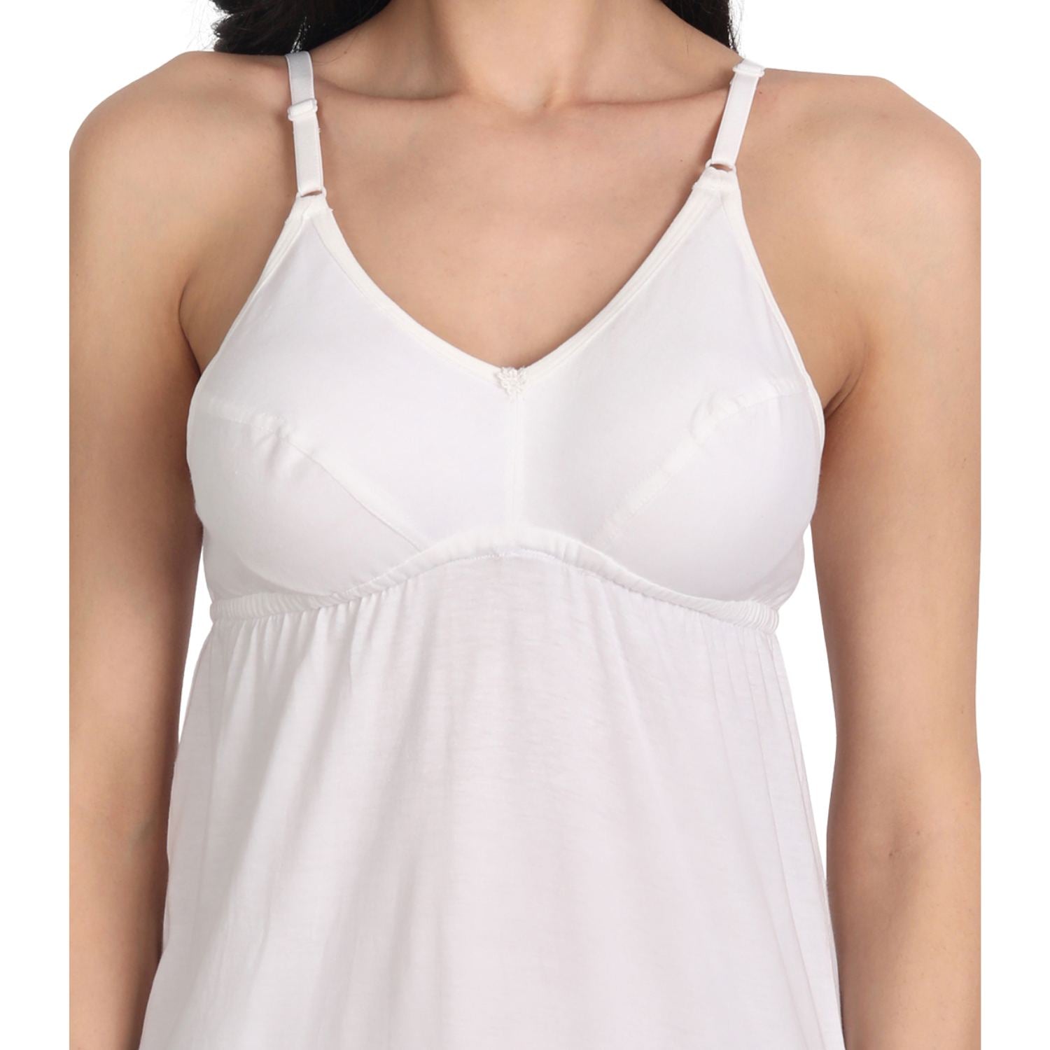 Women’s Cotton Spaghetti Strap Camisole Tops | Soft Stretchable Sleeveless Slips for Layering, Innerwear & Daily Wear 3 white pack of-3