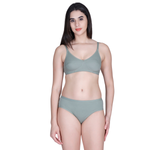 Aimly Women's Cotton Bra Panty Set – Non-Padded, Wire-Free Bra with Adjustable Straps, Mid Coverage