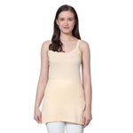 Women's Cotton Sleeveless U Neck Long Spaghetti Slips Regular Use Camisoles 3 bge pack of 3