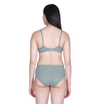 Aimly Women's Cotton Bra Panty Set – Non-Padded, Wire-Free Bra with Adjustable Straps, Mid Coverage