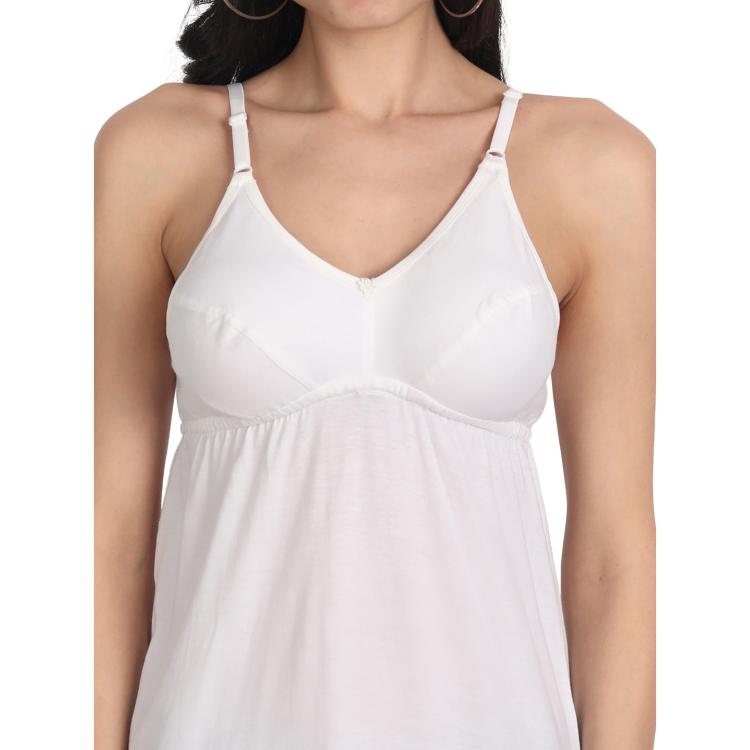 Inner Wear Long Cotton Camisole Slip RANI Red Rose Women's Sleeveless Hosiery Cotton Bra Type Full Length C