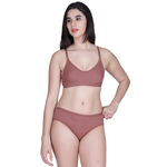 Aimly Women's Cotton Bra Panty Set – Non-Padded, Wire-Free Bra with Adjustable Straps, Mid Coverage
