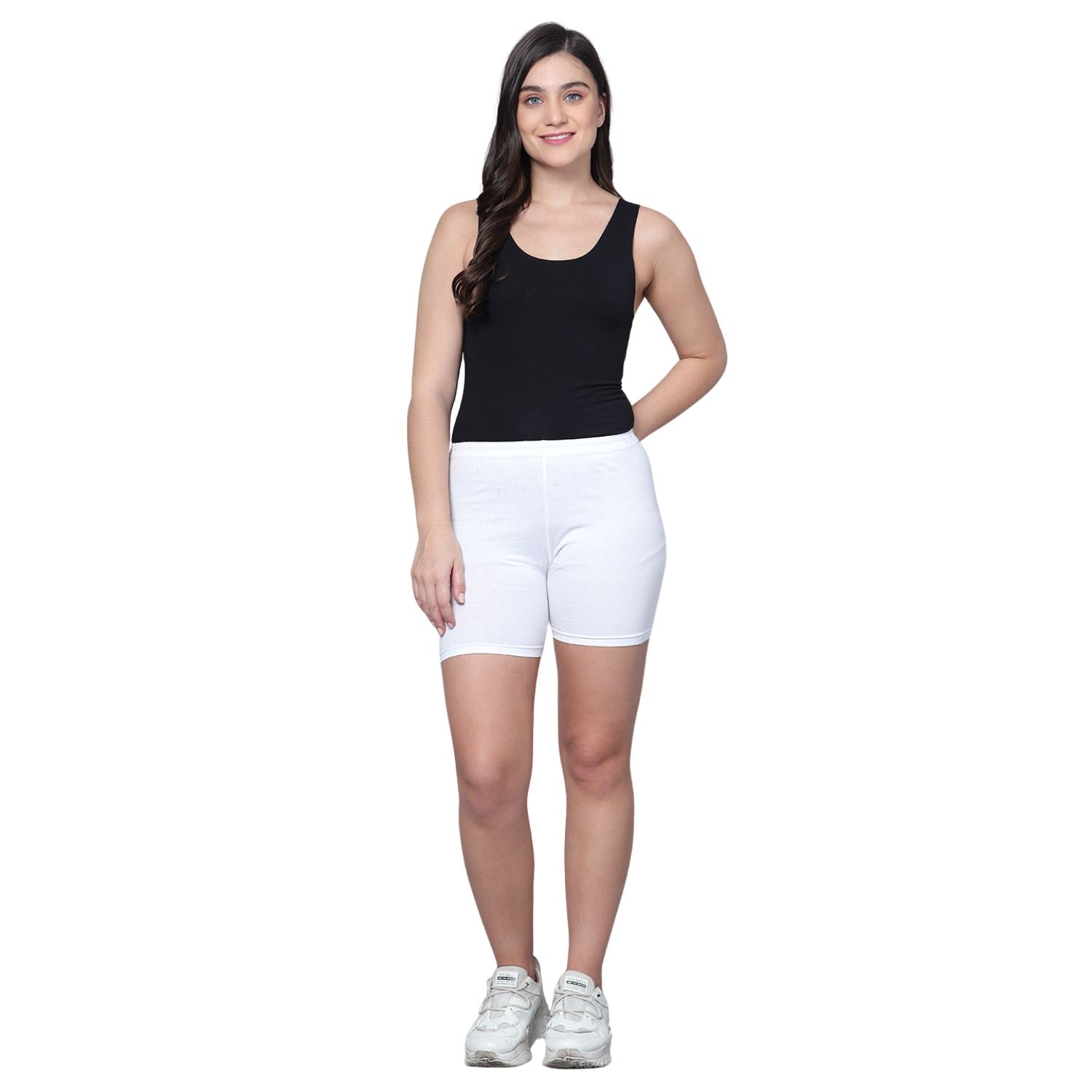 Women Cotton Blend Stretchable Cycling Gym Yoga Short