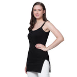 Women's Cotton Sleeveless U Neck Long Spaghetti Slips Regular Use Camisoles Multicolor pack of 2