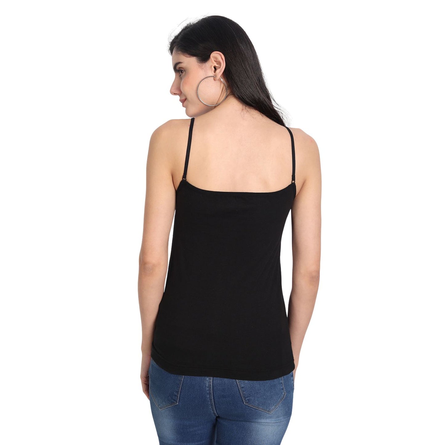 Aimly Women's Cotton Sleeveless Adjustable Strap Camisole Slip Spaghetti - Pack of 3