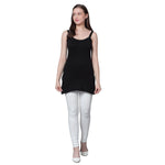 Women's Cotton Sleeveless U Neck Long Spaghetti Slips Regular Use Camisoles Multicolor pack of 2