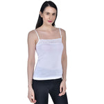 Women's Cotton Adjustable Strap Lace Spaghetti Slip Camisole Pack of 3