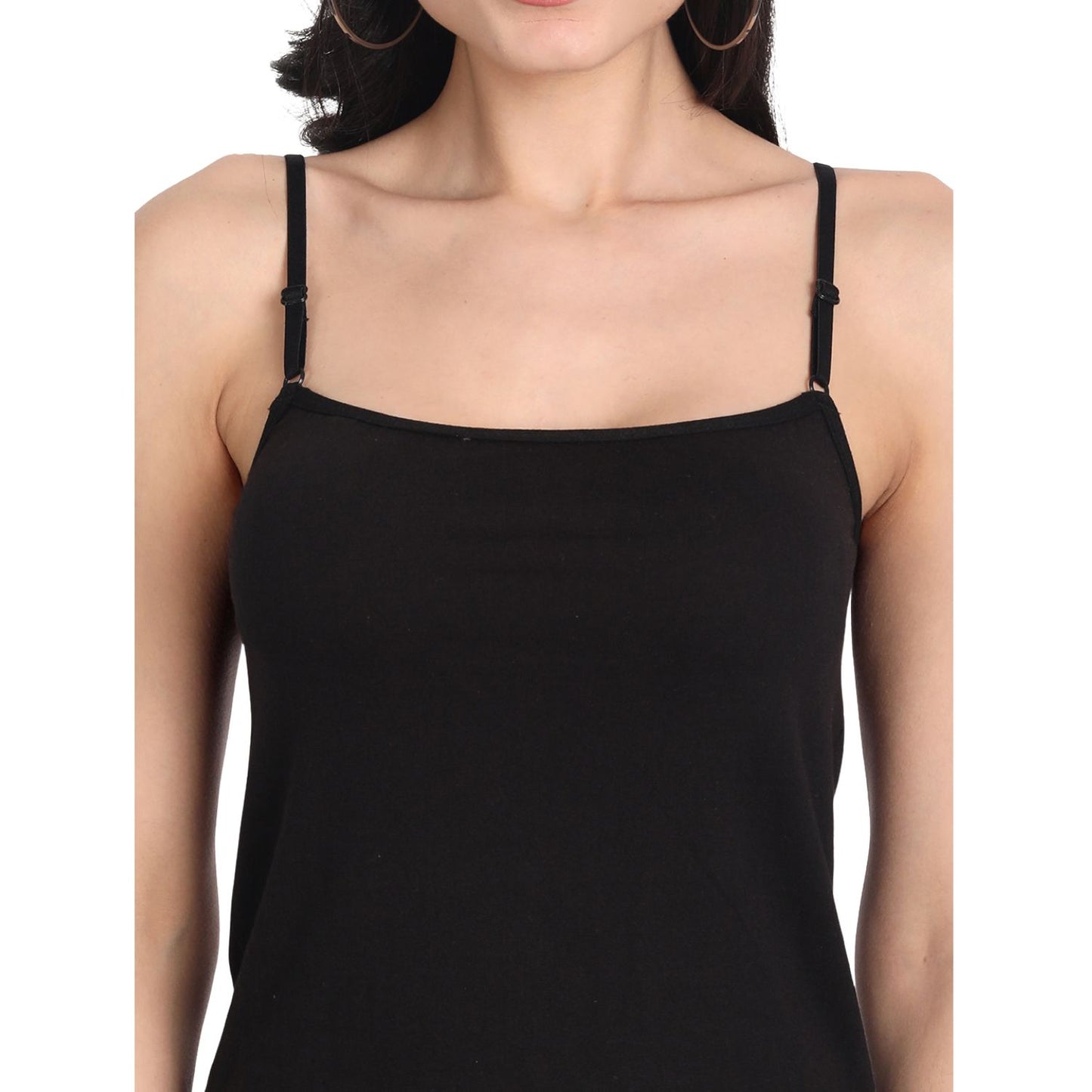 Aimly Women's Cotton Sleeveless Adjustable Strap Camisole Slip Spaghetti - Pack of 3