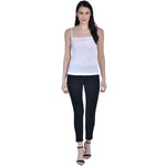 Women's Cotton Adjustable Strap Lace Spaghetti Slip Camisole 2 white 1 beige Pack of 3