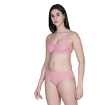 Aimly Women's Cotton Bra Panty Set – Non-Padded, Wire-Free Bra with Adjustable Straps, Mid Coverage
