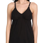 Women’s Cotton Spaghetti Strap Camisole Tops | Soft Stretchable Sleeveless Slips for Layering, Innerwear & Daily Wear 3 black pack of-3