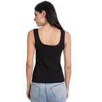 Women’s Cotton Camisole Tank Tops with Wide Shoulder Straps, Sleeveless Stretchable Innerwear for Layering & Daily Wear ( black beige Combo Pack of 2)