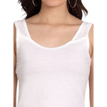 Women's Regular Fit Cotton U Neck Spaghetti Slips Camisoles 3 white  Combo Pack of 3