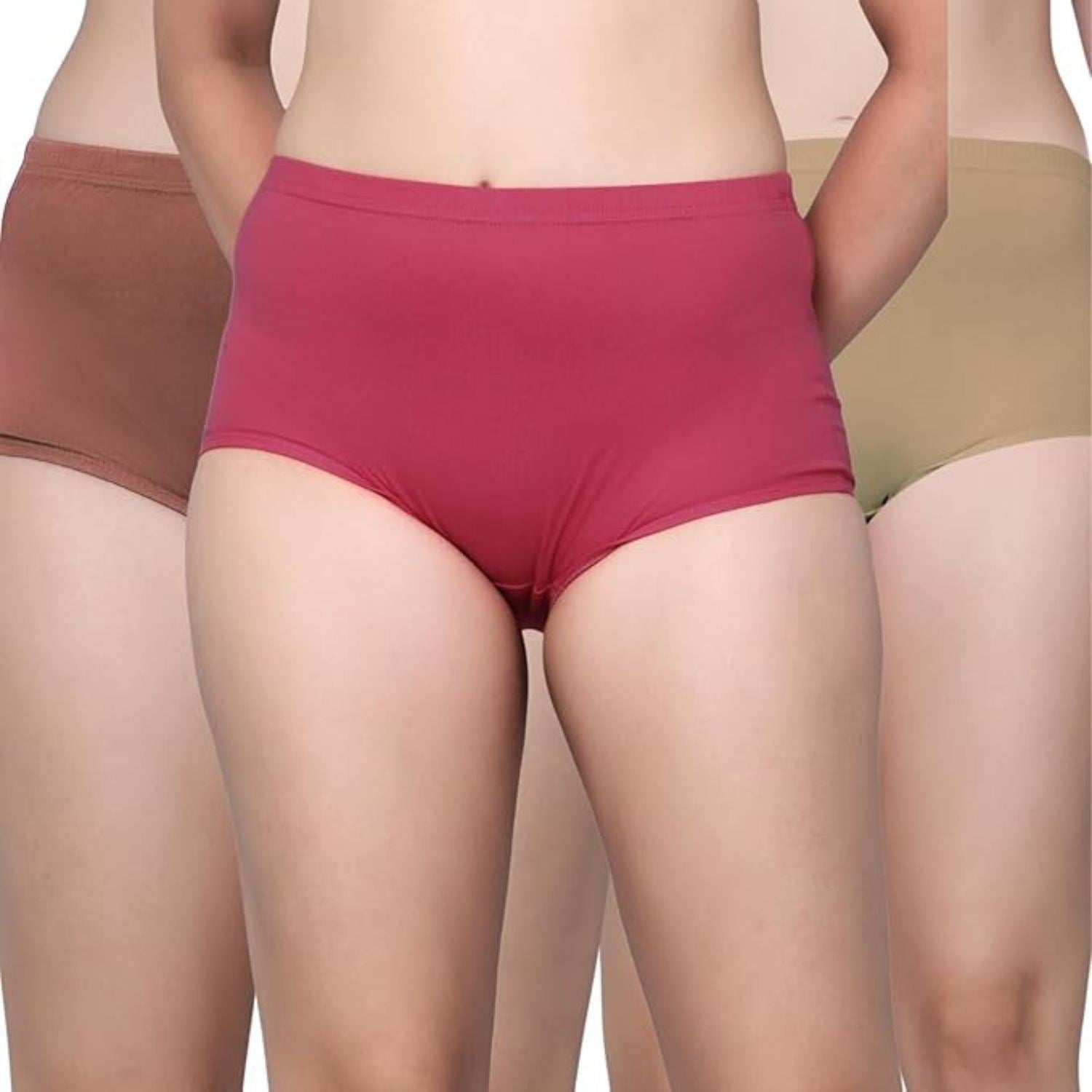 Women's Cotton Boy Short Panties Combo of 3 Gajri_Pink_T_Blue