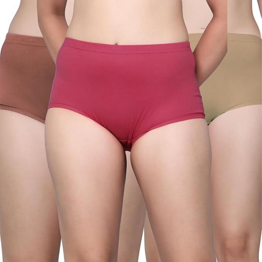 Women's Cotton Boy Short Panties Combo of 3 Gajri_Pink_T_Blue