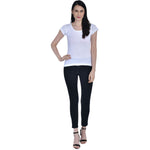 Women's Cotton Cap Sleeve Camisole Slip 2 white paghetti Pack-2