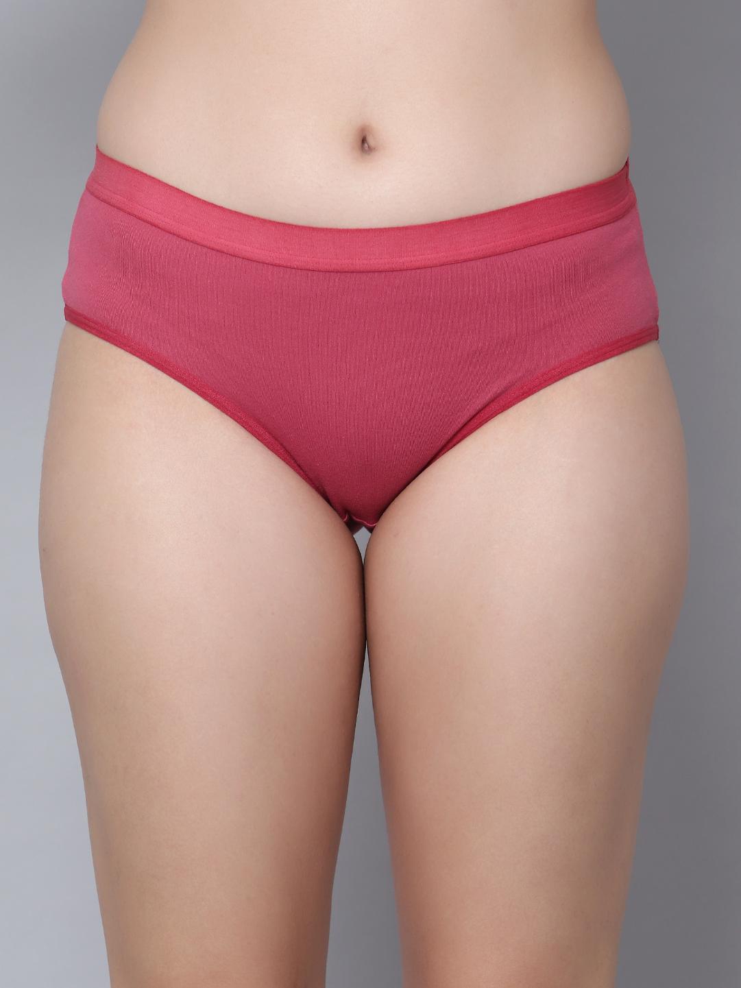 Women's Cotton Mid Waist Outer Elastic Panties Combo of 3 - Aimly.in