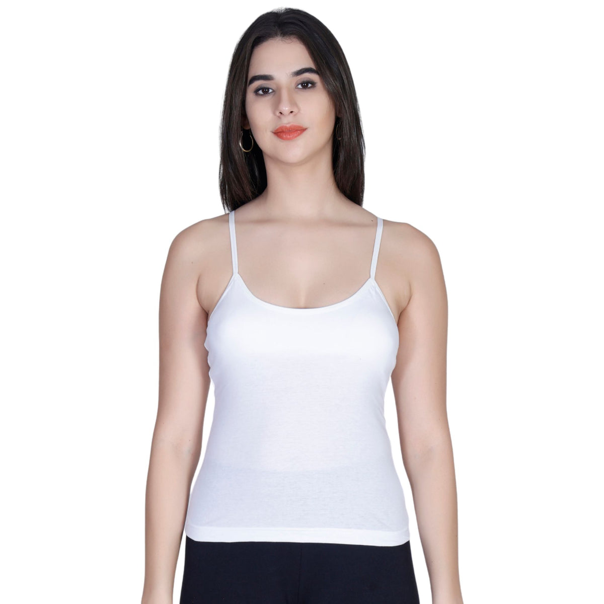 Aimly Women's Padded Short Cotton Camisole | Adjustable Spaghetti Strap Innerwear Vest | Soft Comfortable Everyday Wear Undershirt for Women | Lightweight cotton tank top | Breathable Daily Use Inner Slip Vest | Casual Solid Basic Tank Top