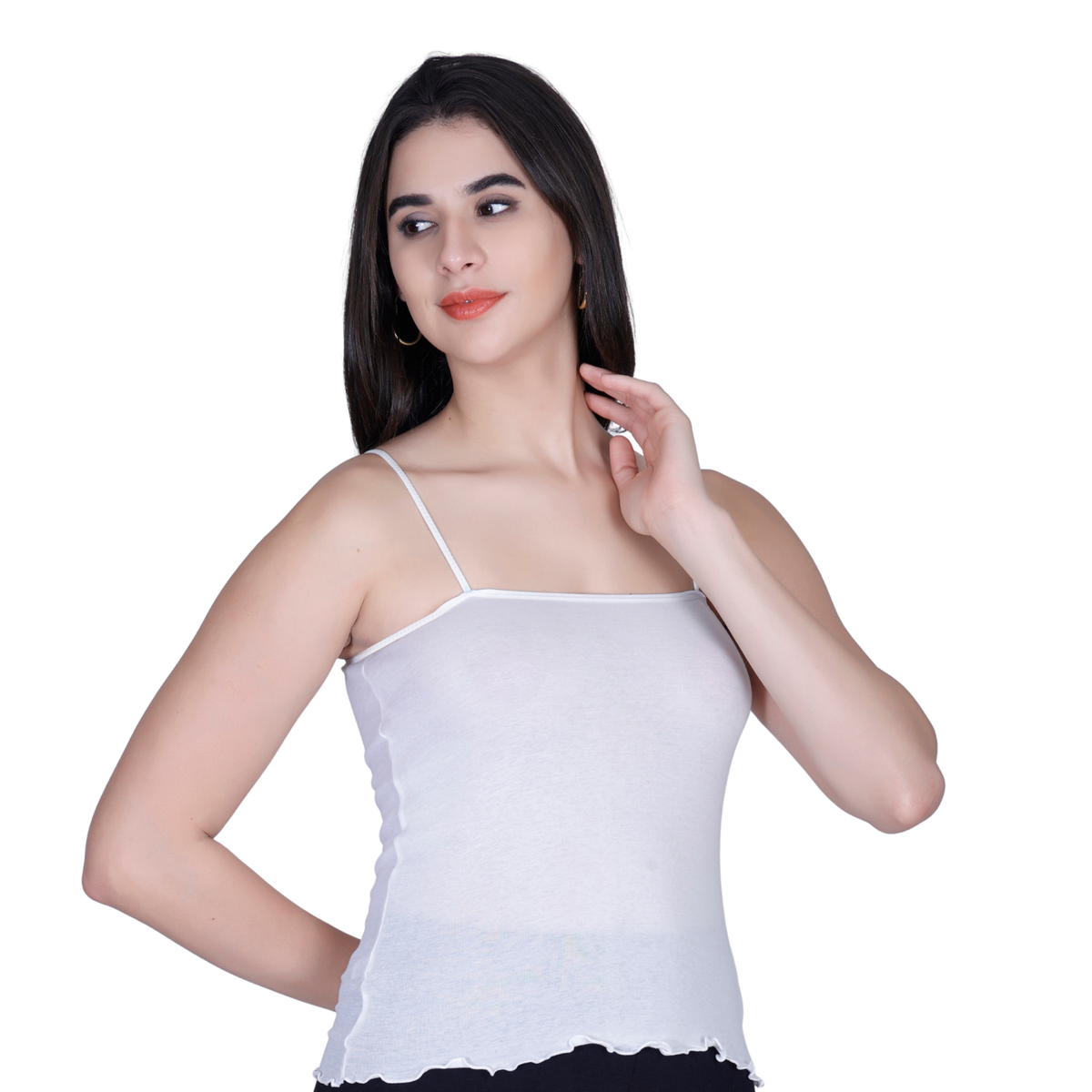 Rib Fabric Tank Top Premium Camisole for Women | Sleeveless Cotton Vest Top | Soft Breathable Innerwear | Regular Fit Comfortable Undershirt for Women