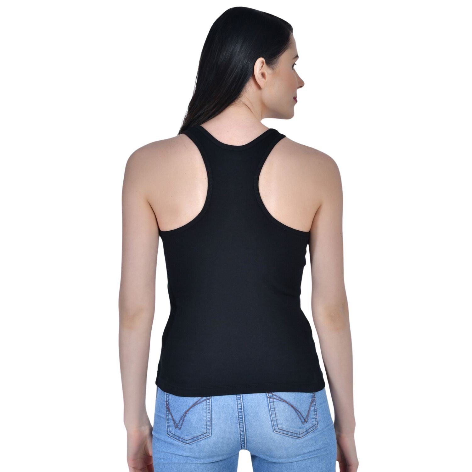 Women's Regular Fit Wide Strap Sleeveless Cotton Camisole Slip Spaghetti 2 Beige 1 Black Combo pack of 3