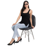 Women's Regular Fit Wide Strap Sleeveless Cotton Camisole Slip Spaghetti, 2bLACK 1BEIGE Combo pack of 3 