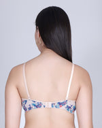 Aimly Floral Printed Soft Padded Lycra Mid Coverage Everyday Women Bra | Wireless Comfort Fit Breathable Stretch Fabric Lightly Padded Bra | Adjustable Strap Seamless Daily Wear Supportive lingerie
