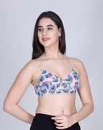 Aimly Floral Printed Soft Padded Lycra Mid Coverage Everyday Women Bra | Wireless Comfort Fit Breathable Stretch Fabric Lightly Padded Bra | Adjustable Strap Seamless Daily Wear Supportive lingerie