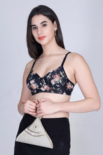 Aimly Floral Printed Soft Padded Lycra Mid Coverage Everyday Women Bra | Wireless Comfort Fit Breathable Stretch Fabric Lightly Padded Bra | Adjustable Strap Seamless Daily Wear Supportive lingerie