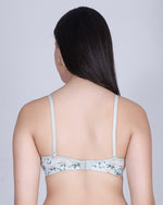 Aimly Floral Printed Soft Padded Lycra Mid Coverage Everyday Women Bra | Wireless Comfort Fit Breathable Stretch Fabric Lightly Padded Bra | Adjustable Strap Seamless Daily Wear Supportive lingerie