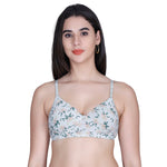 Aimly Floral Printed Soft Padded Lycra Mid Coverage Everyday Women Bra | Wireless Comfort Fit Breathable Stretch Fabric Lightly Padded Bra | Adjustable Strap Seamless Daily Wear Supportive lingerie