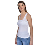 Women's Regular Fit Wide Strap Sleeveless Cotton Camisole Slip Spaghetti 2 white Combo pack of 2