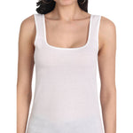 Women's Regular Fit Wide Strap Sleeveless Cotton Camisole Slip Spaghetti 2 white 1 beige Combo pack of 3 - Aimly.in