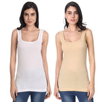 Women's Regular Fit Wide Strap Sleeveless Cotton Camisole Slip 