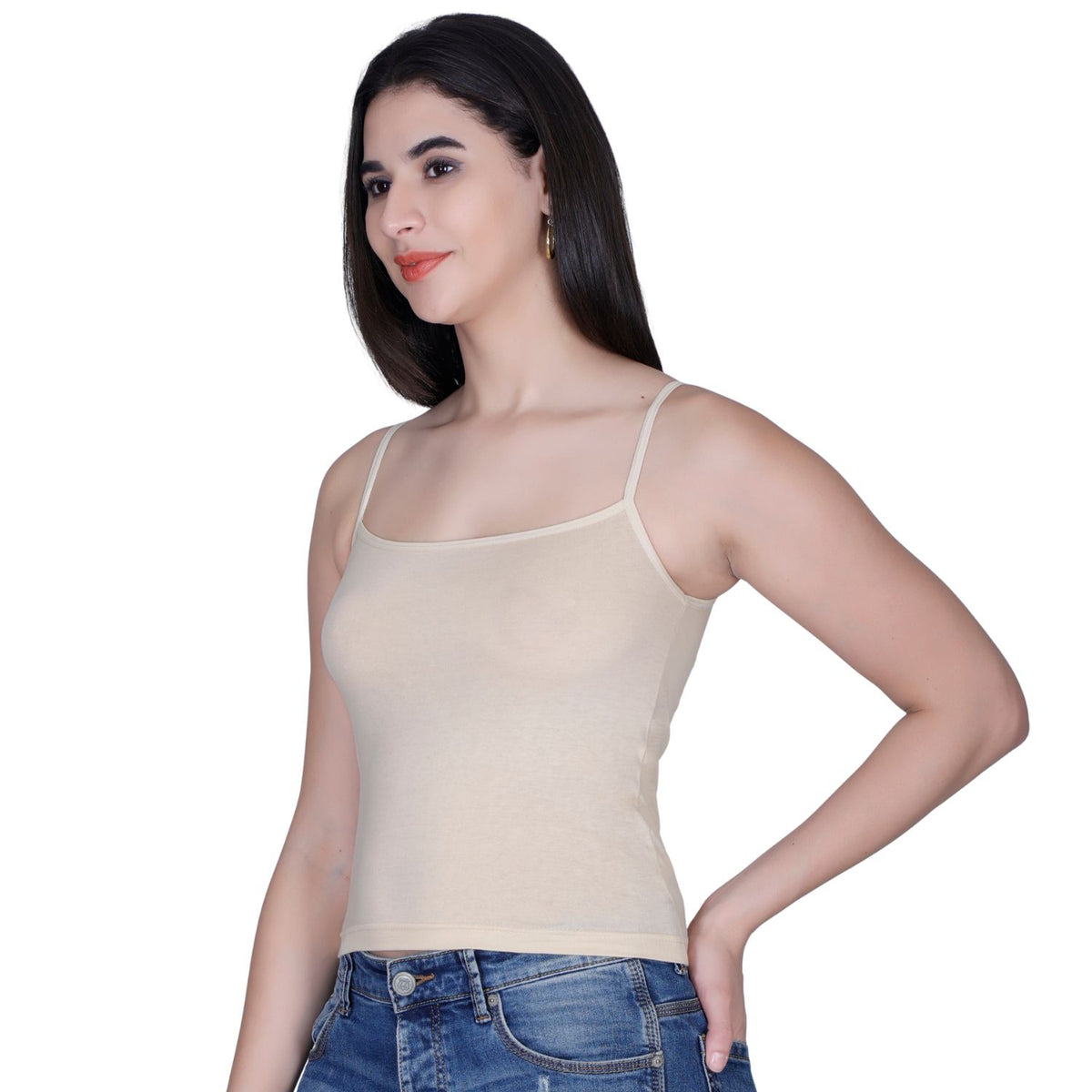 Aimly Women’s Cotton Camisole | Sleeveless Spaghetti Strap Innerwear Vest | Soft Breathable Lightweight Daily Wear Sleepwear Camisole with Slim Straps | Casual Solid Basic Tank Top for Girls & Women | Comfortable Everyday Innerwear | Undershirt Vest