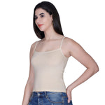 Aimly Women’s Cotton Camisole | Sleeveless Spaghetti Strap Innerwear Vest | Soft Breathable Lightweight Daily Wear Sleepwear Camisole with Slim Straps | Casual Solid Basic Tank Top for Girls & Women | Comfortable Everyday Innerwear | Undershirt Vest