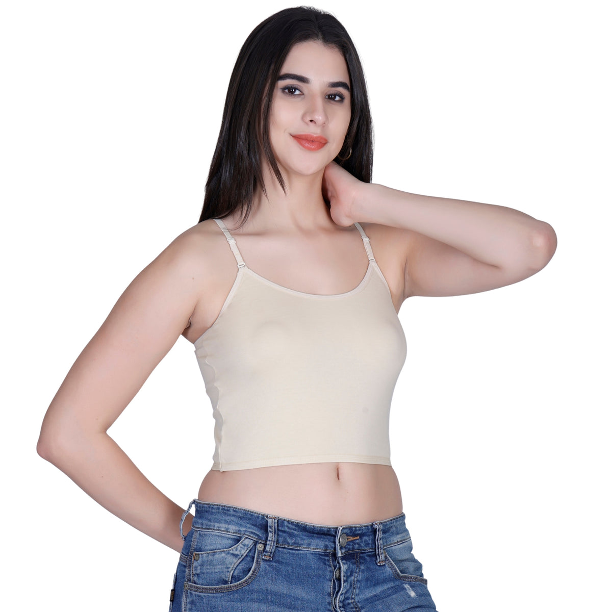 Aimly Women’s Cotton Adjustable Strap Non Padded Cami Bra | Soft Breathable Comfort Moisture Wicking Wire free Crop Top Innerwear for Casual Outfits, Office, College, Travel & Everyday Comfort | Seamless Daily Wear Supportive Bra for Girls & Women