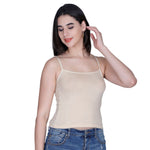 Aimly Women’s Cotton Camisole | Sleeveless Spaghetti Strap Innerwear Vest | Soft Breathable Lightweight Daily Wear Sleepwear Camisole with Slim Straps | Casual Solid Basic Tank Top for Girls & Women | Comfortable Everyday Innerwear | Undershirt Vest