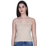 Aimly Women’s Cotton Camisole | Sleeveless Spaghetti Strap Innerwear Vest | Soft Breathable Lightweight Daily Wear Sleepwear Camisole with Slim Straps | Casual Solid Basic Tank Top for Girls & Women | Comfortable Everyday Innerwear | Undershirt Vest
