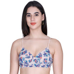 Aimly Floral Printed Soft Padded Lycra Mid Coverage Everyday Women Bra | Wireless Comfort Fit Breathable Stretch Fabric Lightly Padded Bra | Adjustable Strap Seamless Daily Wear Supportive lingerie