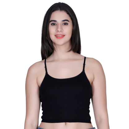 Aimly Women’s Cotton Adjustable Strap Non Padded Cami Bra | Soft Breathable Comfort Moisture Wicking Wire free Crop Top Innerwear for Casual Outfits, Office, College, Travel & Everyday Comfort | Seamless Daily Wear Supportive Bra for Girls & Women