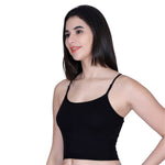 Aimly Women’s Cotton Adjustable Strap Non Padded Cami Bra | Soft Breathable Comfort Moisture Wicking Wire free Crop Top Innerwear for Casual Outfits, Office, College, Travel & Everyday Comfort | Seamless Daily Wear Supportive Bra for Girls & Women