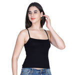 Aimly Women’s Cotton Camisole | Sleeveless Spaghetti Strap Innerwear Vest | Soft Breathable Lightweight Daily Wear Sleepwear Camisole with Slim Straps | Casual Solid Basic Tank Top for Girls & Women | Comfortable Everyday Innerwear | Undershirt Vest
