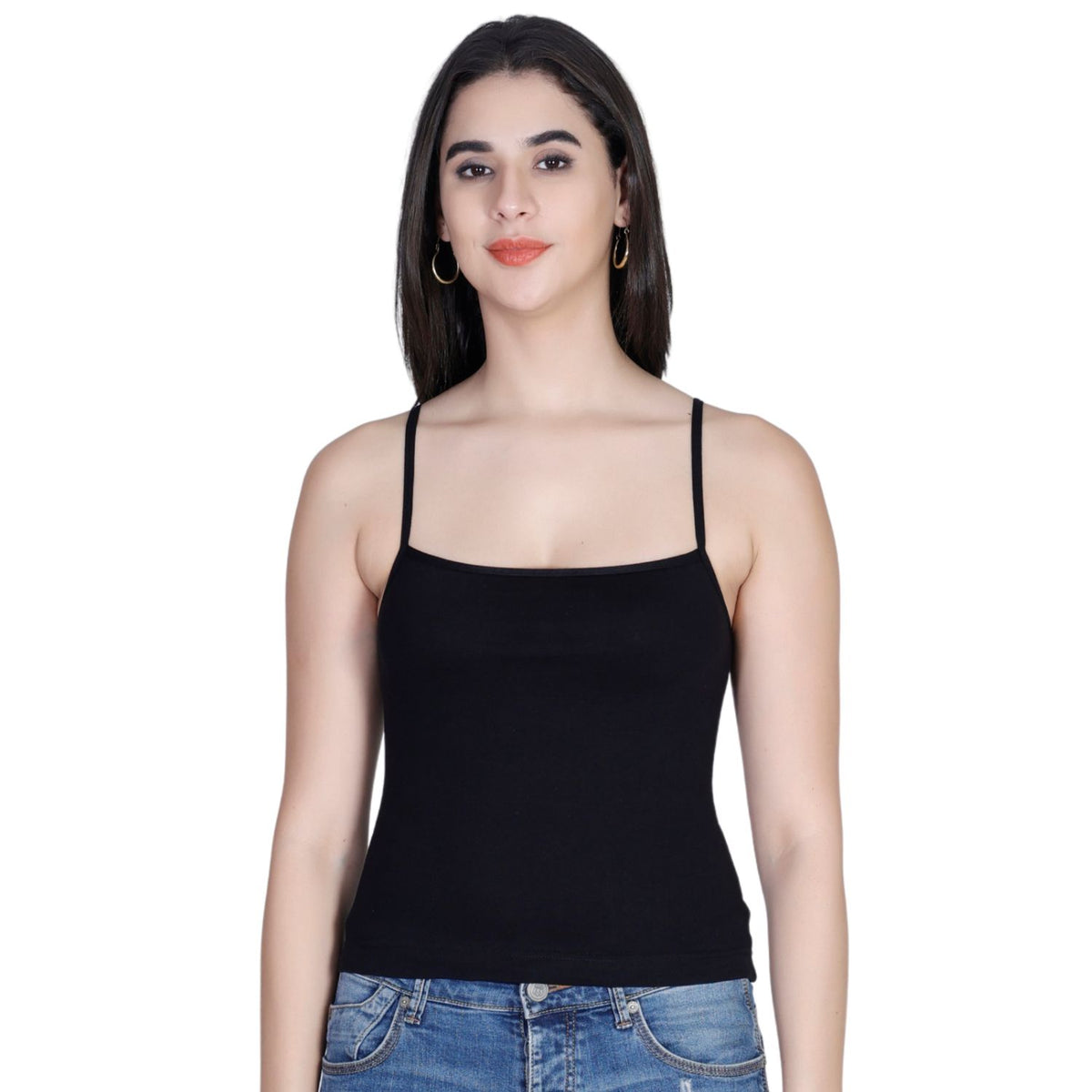 Aimly Women’s Cotton Camisole | Sleeveless Spaghetti Strap Innerwear Vest | Soft Breathable Lightweight Daily Wear Sleepwear Camisole with Slim Straps | Casual Solid Basic Tank Top for Girls & Women | Comfortable Everyday Innerwear | Undershirt Vest